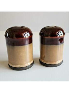 Vintage Sango Nova Brown Salt and Pepper Shakers - Mid-Century Modern Stoneware